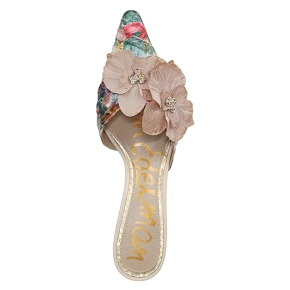 💕🔹️Sam Edelman 🔹️rose Multi Floral Women's BELLA dress  Mules/ Heels. - Picture 6 of 7